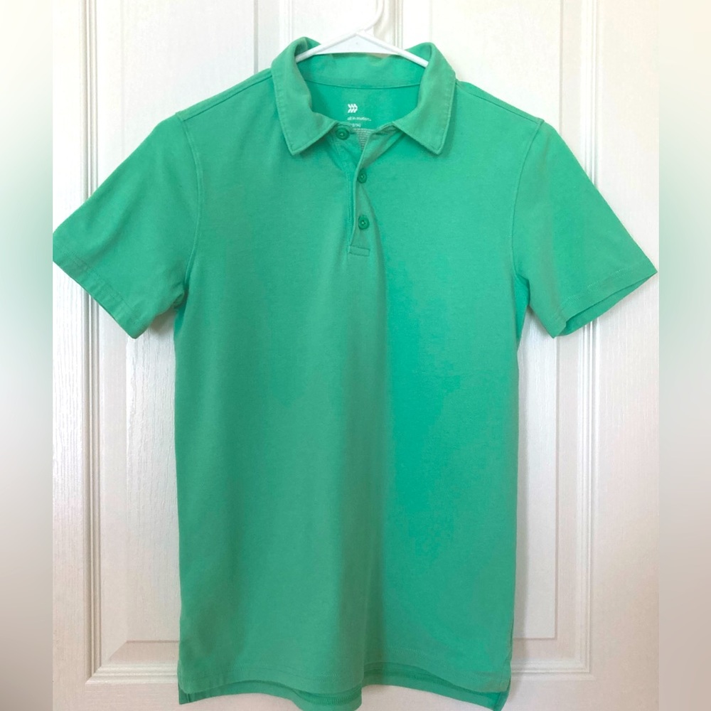 All in Motion:  Boys’ Short Sleeve Golf Polo (size Large 12-14 in Spring Green)
